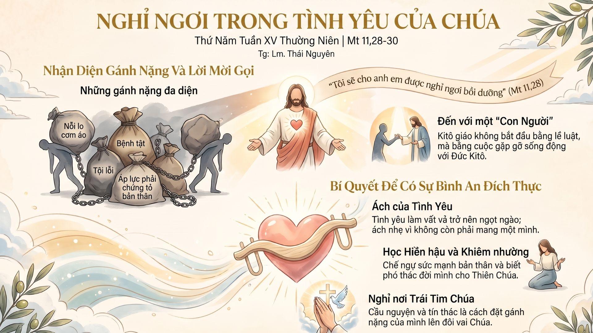 Nghỉ ngơi trong tình yêu của Chúa | Thứ Năm Tuần XV Thường Niên | Mt 11,28-30