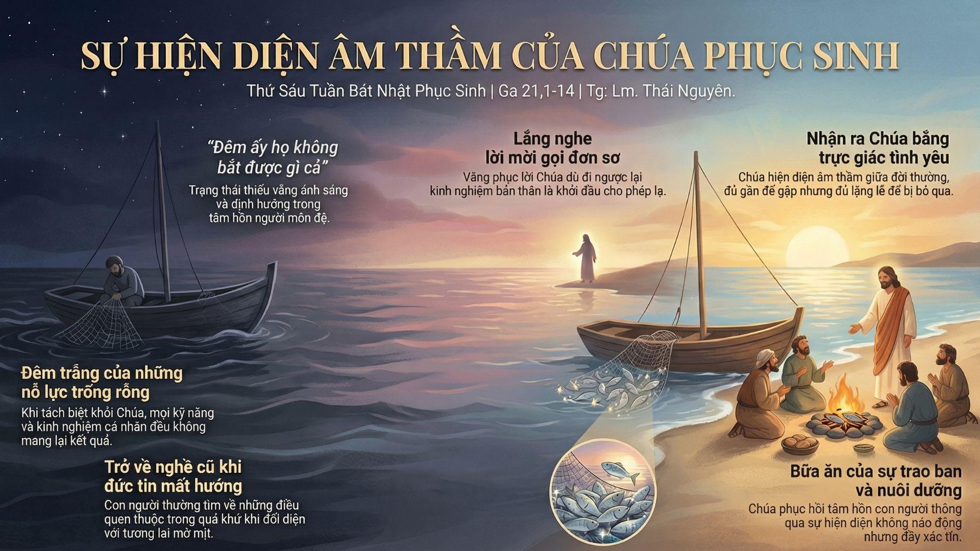 Sự hiện diện âm thầm của Chúa Phục Sinh | Thứ Sáu Tuần Bát Nhật Phục Sinh | Ga 21,1-14