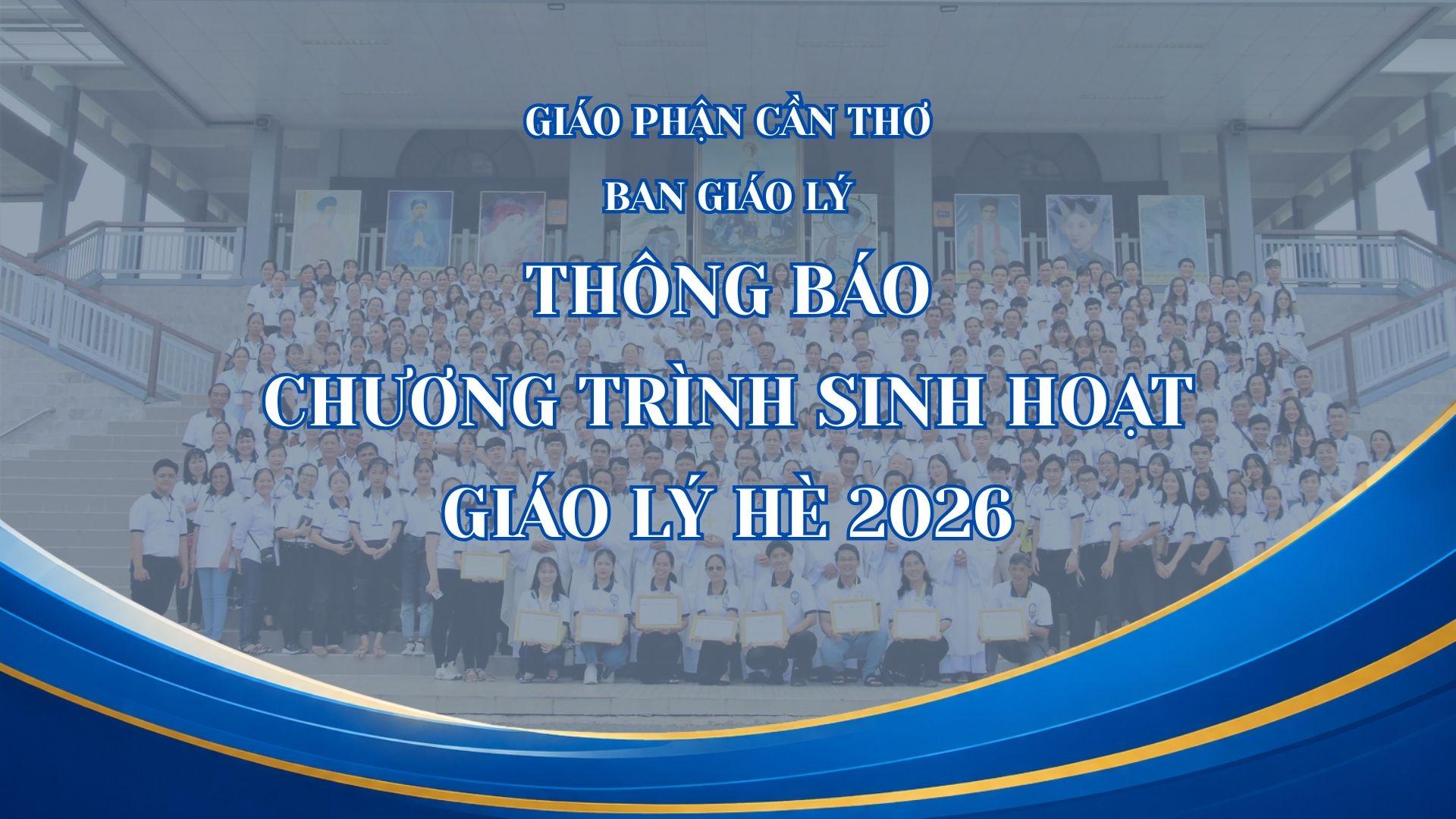 Thông báo: Chương trình sinh hoạt của Ban Giáo Lý - Hè 2026