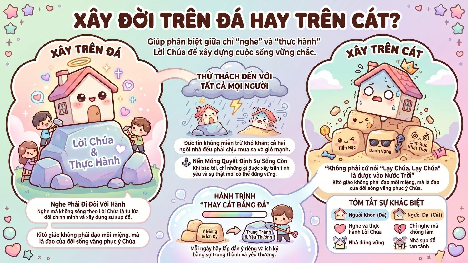 Xây đời trên đá hay trên cát | Thứ Năm Tuần XII Thường niên | Mt 7,21-29