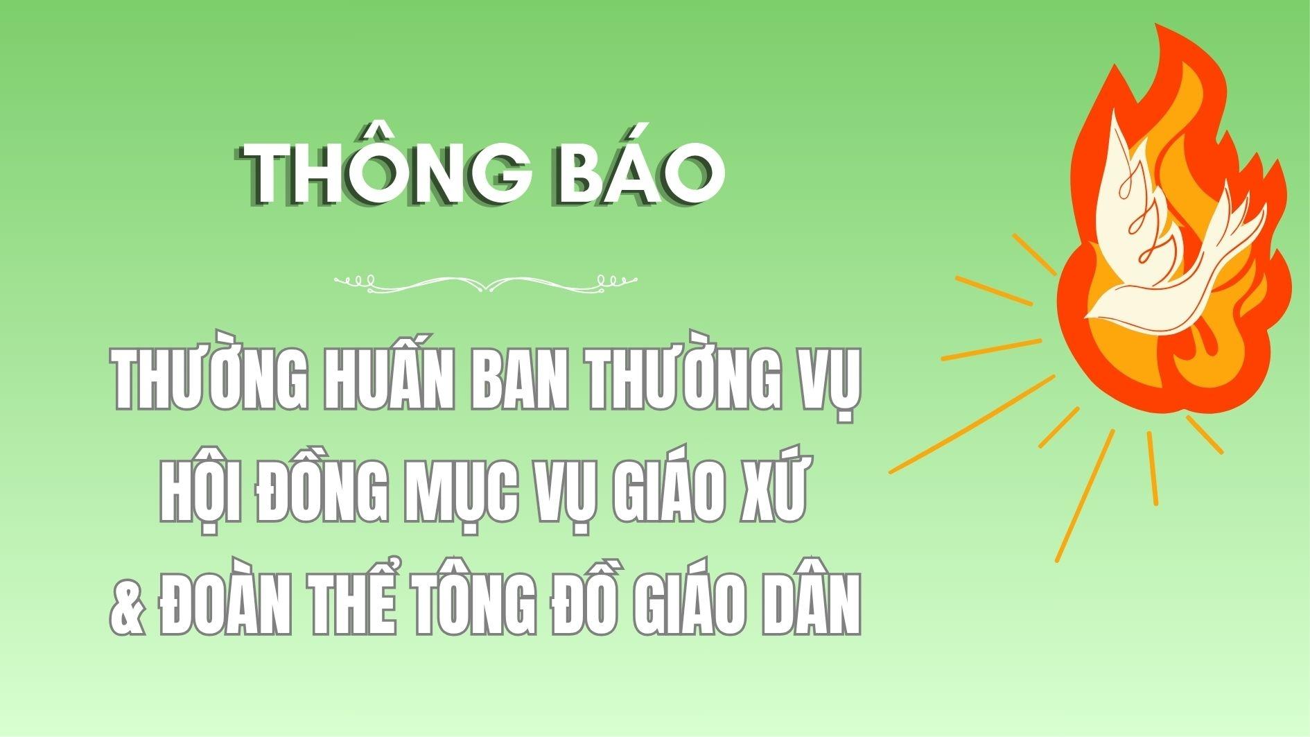 Thông báo: Thư mời họp mặt và chương trình thường huấn của Ban Giáo dân